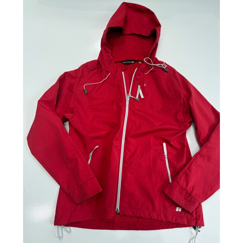 Berghaus Kids Red Full Zip Hooded Windbreaker Jacket Size 16 Outdoor Hiking